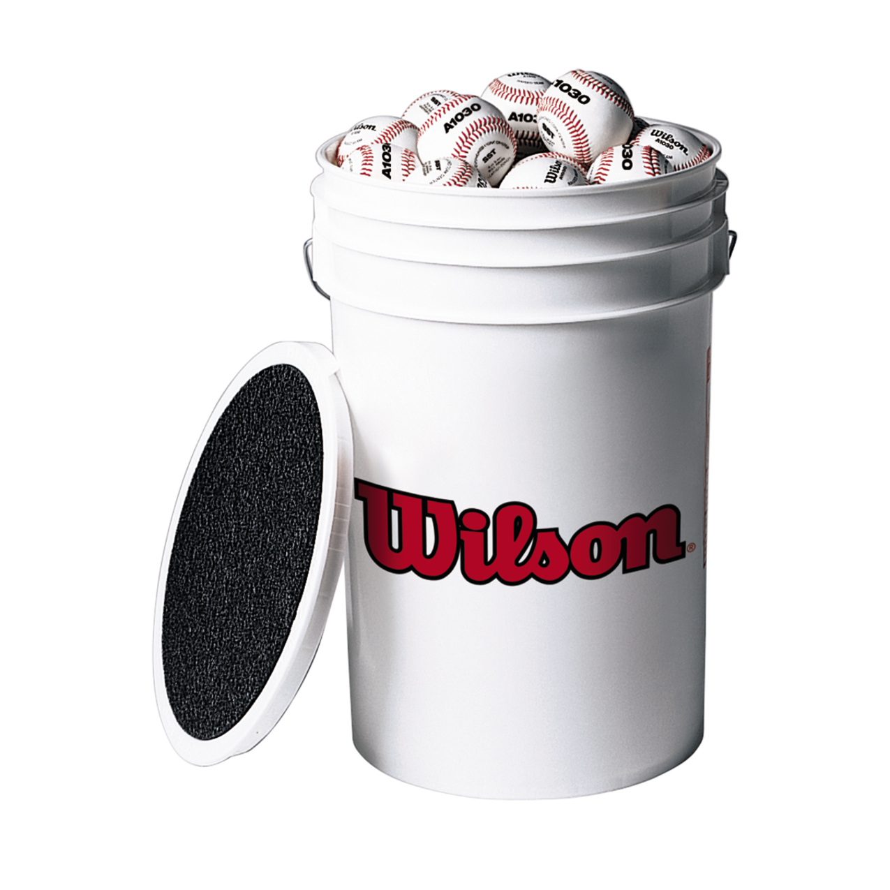 Wilson 3 Dozen A1030B Baseballs and A3948 Bucket with Padded Lid Combo
