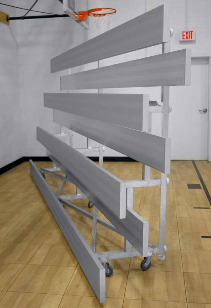 Gared 4-Row Low Rise Tip N’ Roll Spectator Bleacher