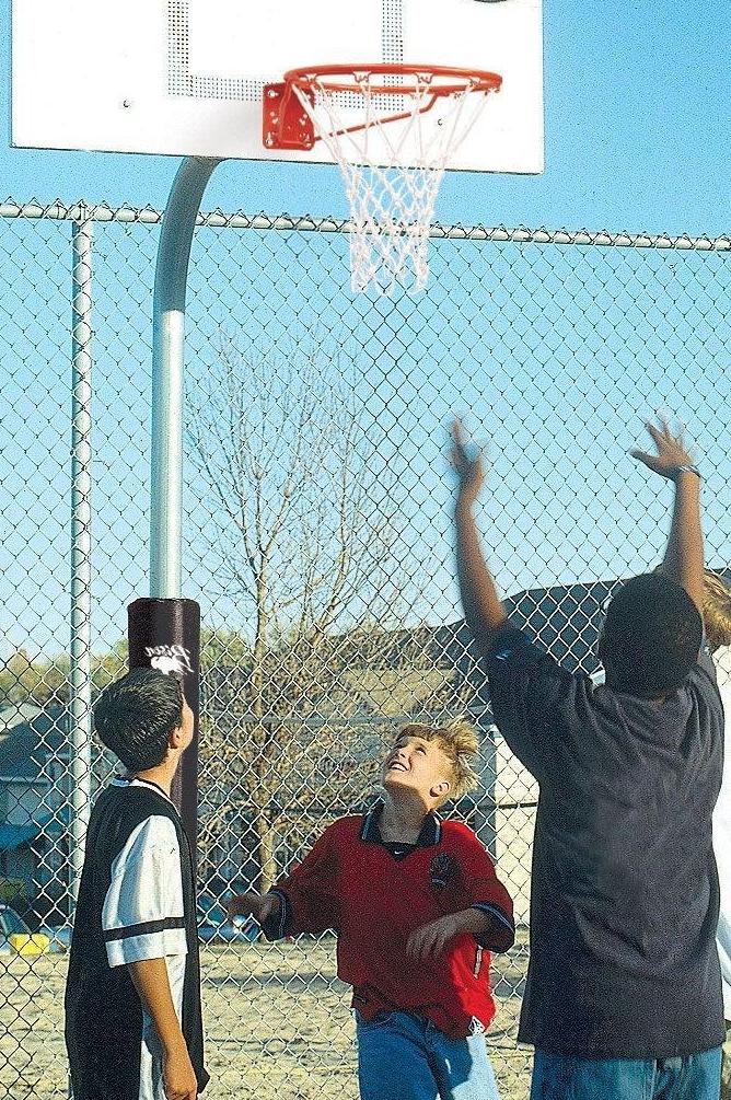 Bison 3-1/2" Tough Duty Rectangle Steel Playground Basketball System