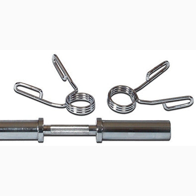 York Barbell 20″ Olympic Dumbbell Handle with Spring Clip Collars