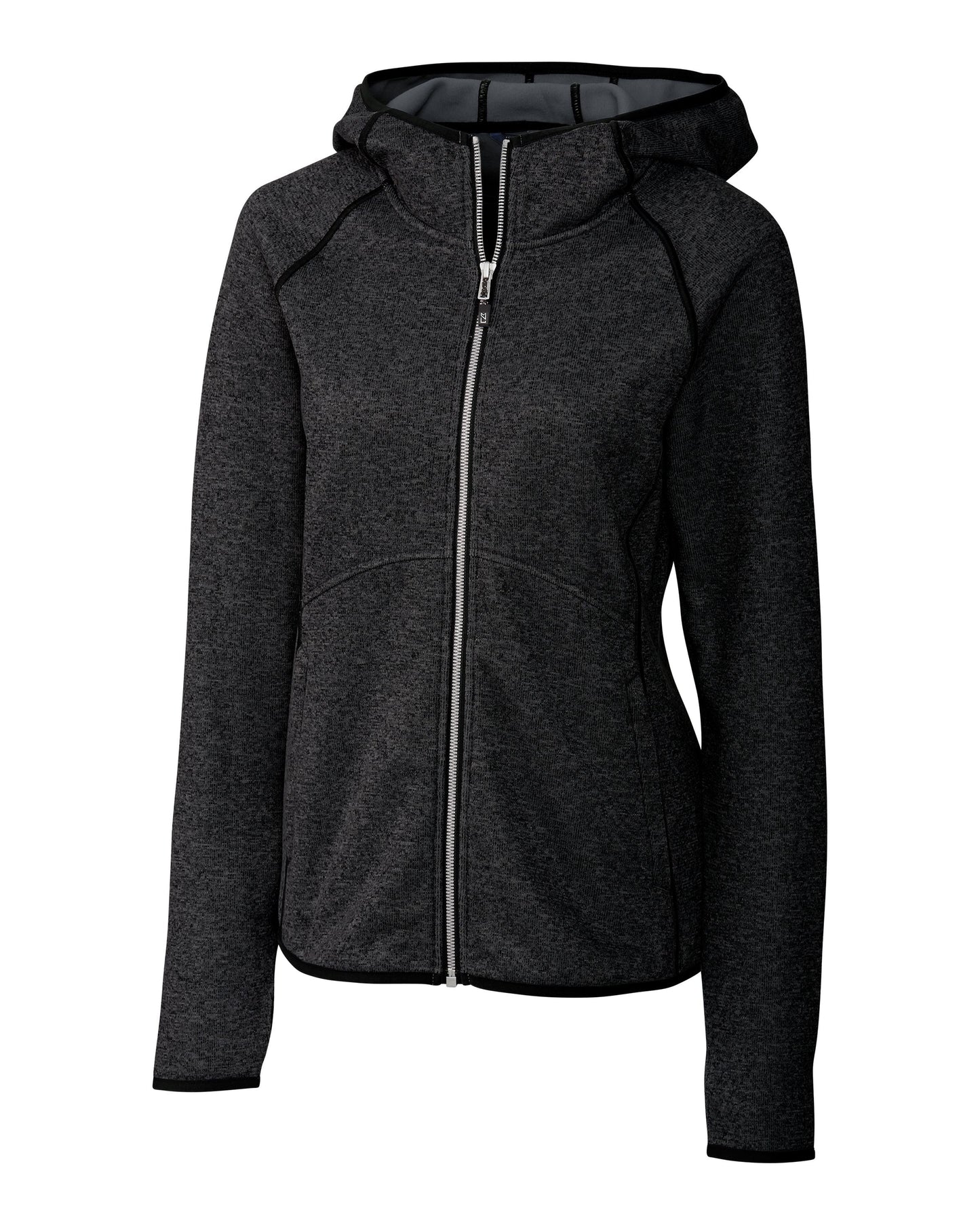 Cutter & Buck Women's Mainsail Sweater-Knit Full Zip Hooded Jacket