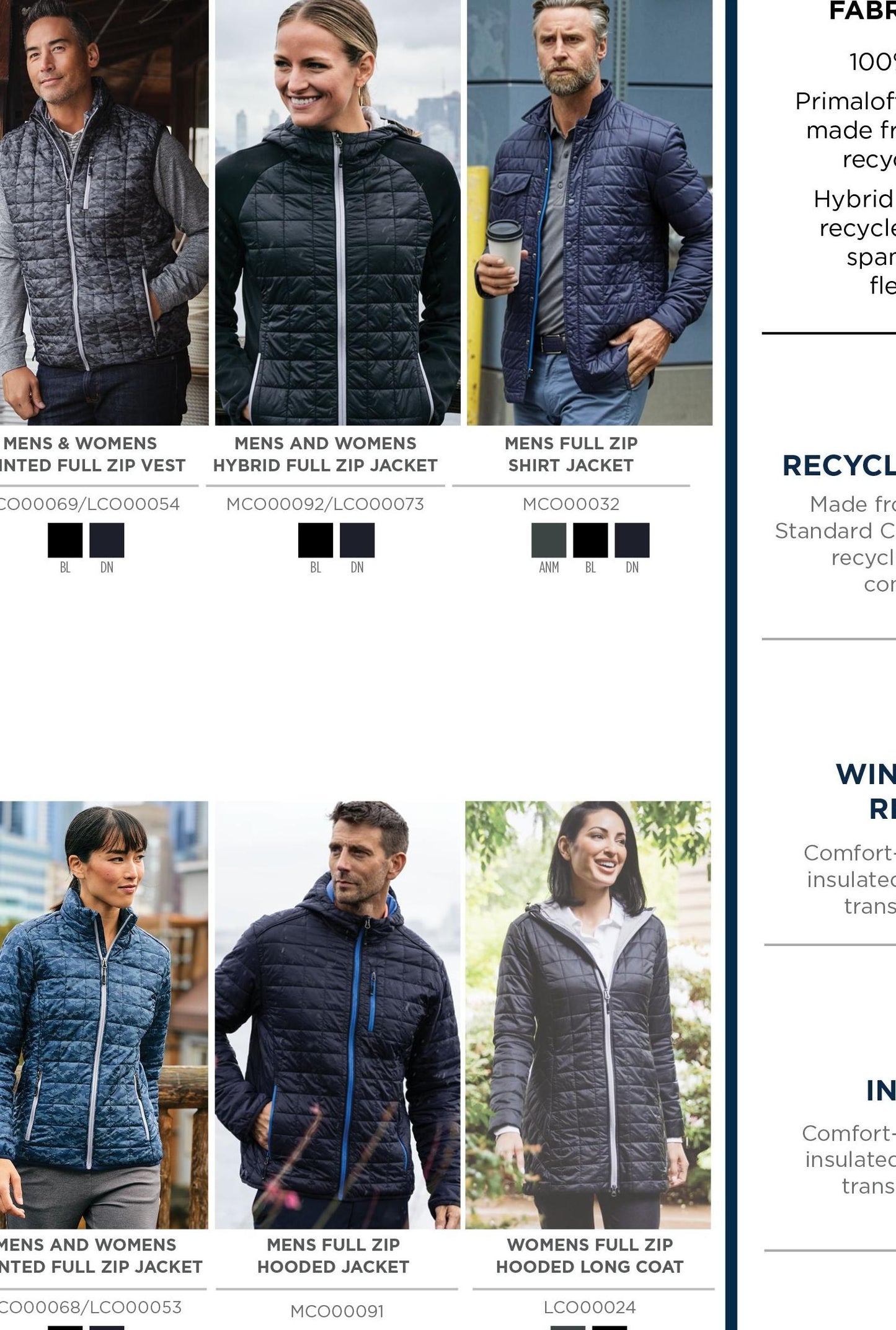 Cutter & Buck Men's Rainier Recycled Insulated Hybrid Puffer Full Zip Jacket