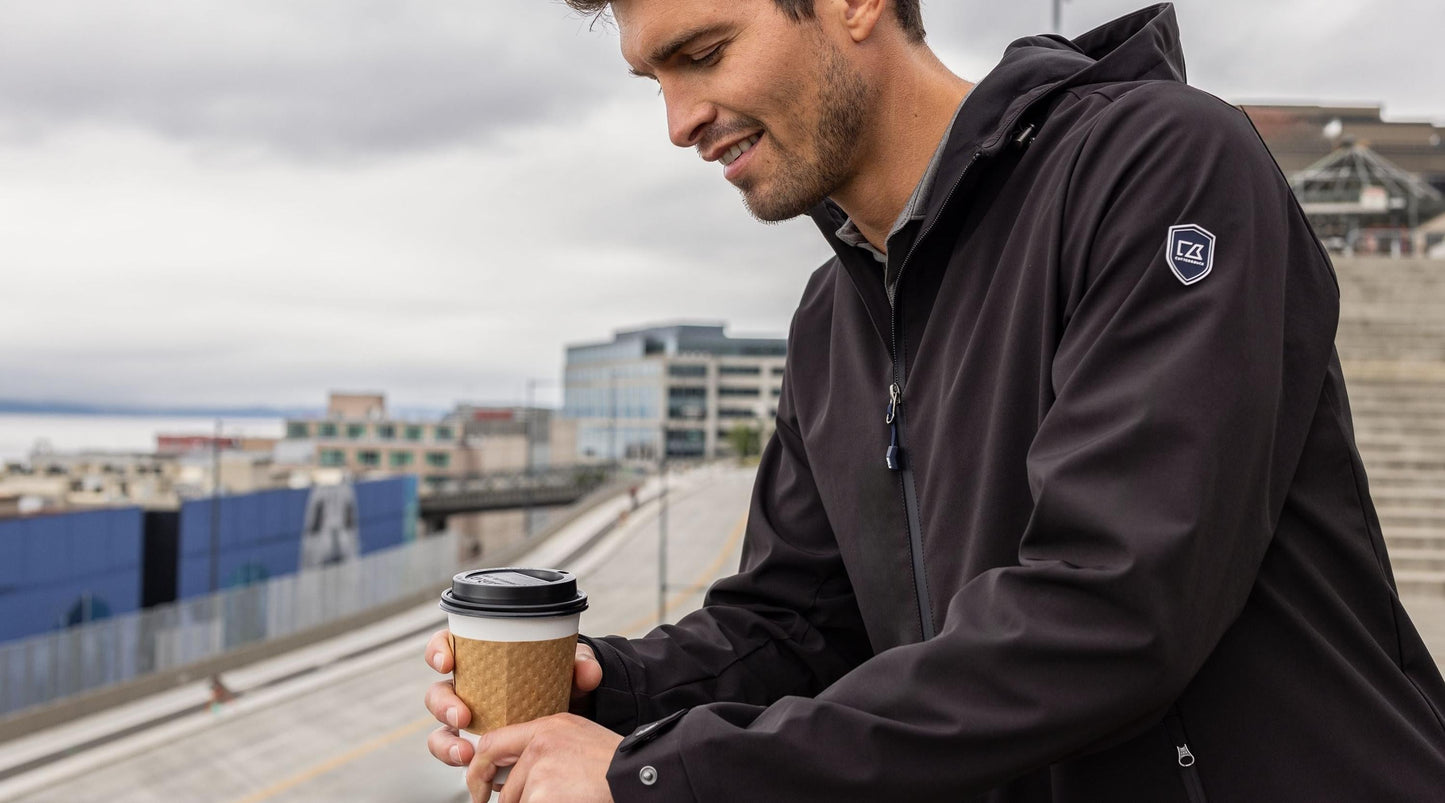Cutter & Buck Men's Camano Recycled Everyday Stretch Water Resistant Full Zip Jacket