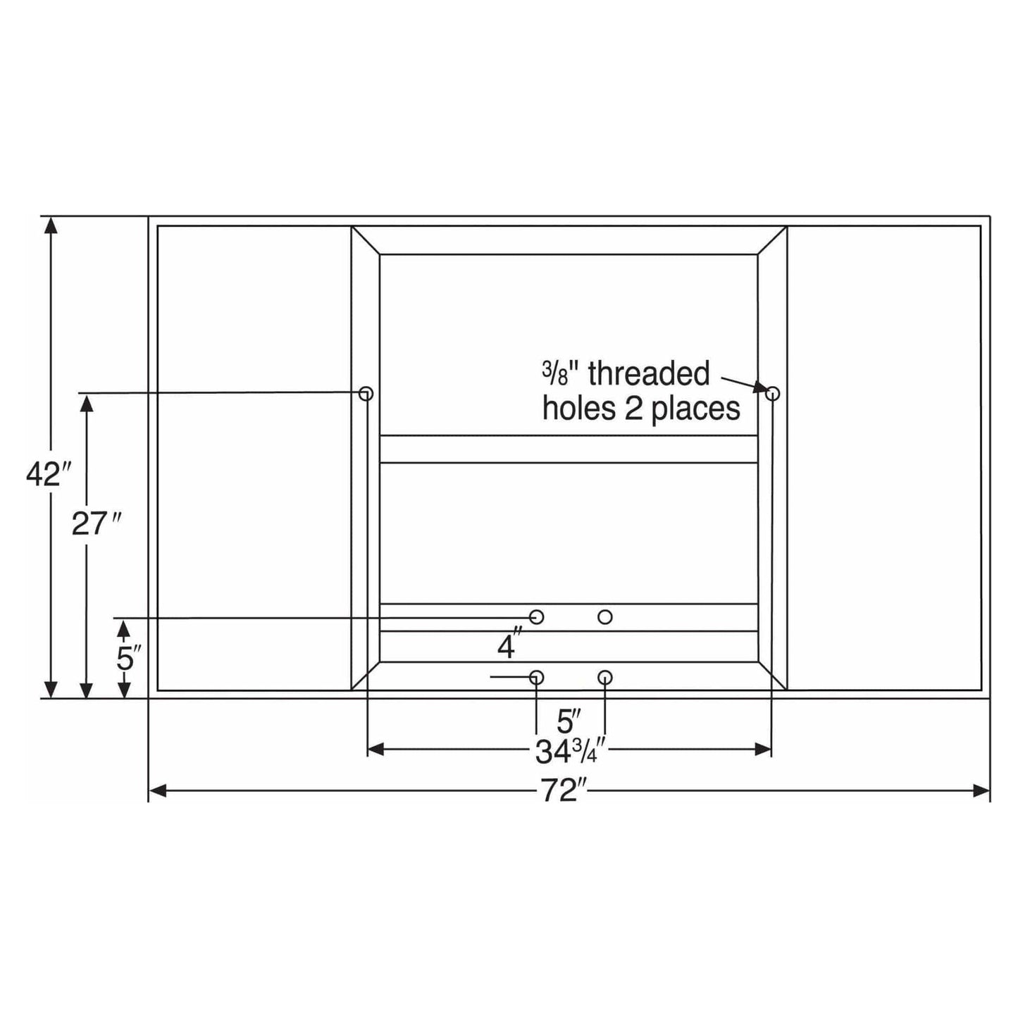 Bison 42" x 72" Polycarbonate Playground Backboard BA42UC
