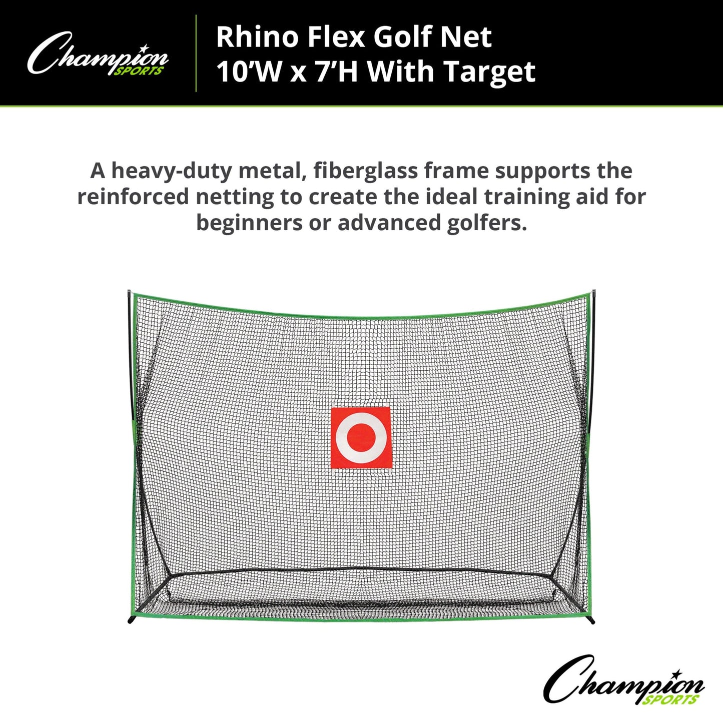 Champion Rhino Flex Golf Net 10' X 7' w/ Target GLF107