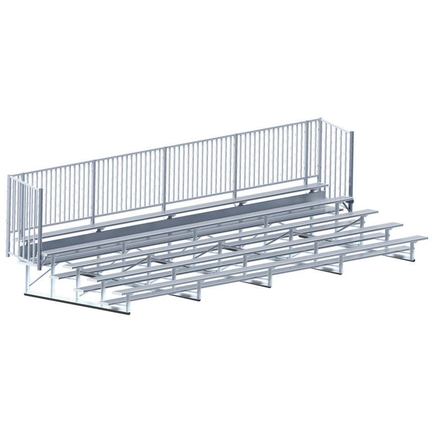 Jaypro Bleacher - 27' (5 Row - Single Foot Plank with Guard Rail) - Enclosed BLCH-527GR