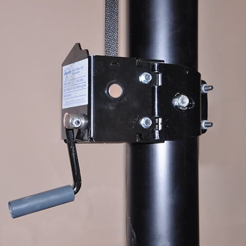 Jaypro T-Base Competition Volleyball Net System w/ Graphics (FeatherLite Pin-Stop Height Adjust Upright)