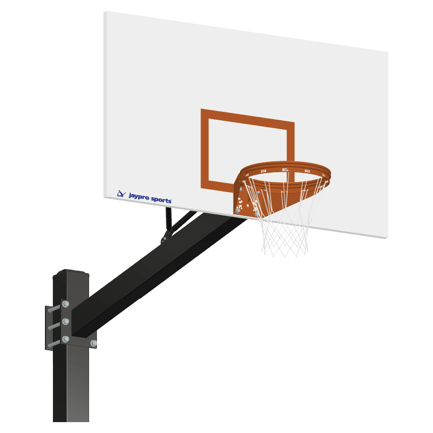 Jaypro Titan Basketball System (6"x 6" Pole with 6' Offset) 72" Steel Backboard (Surface Mount)