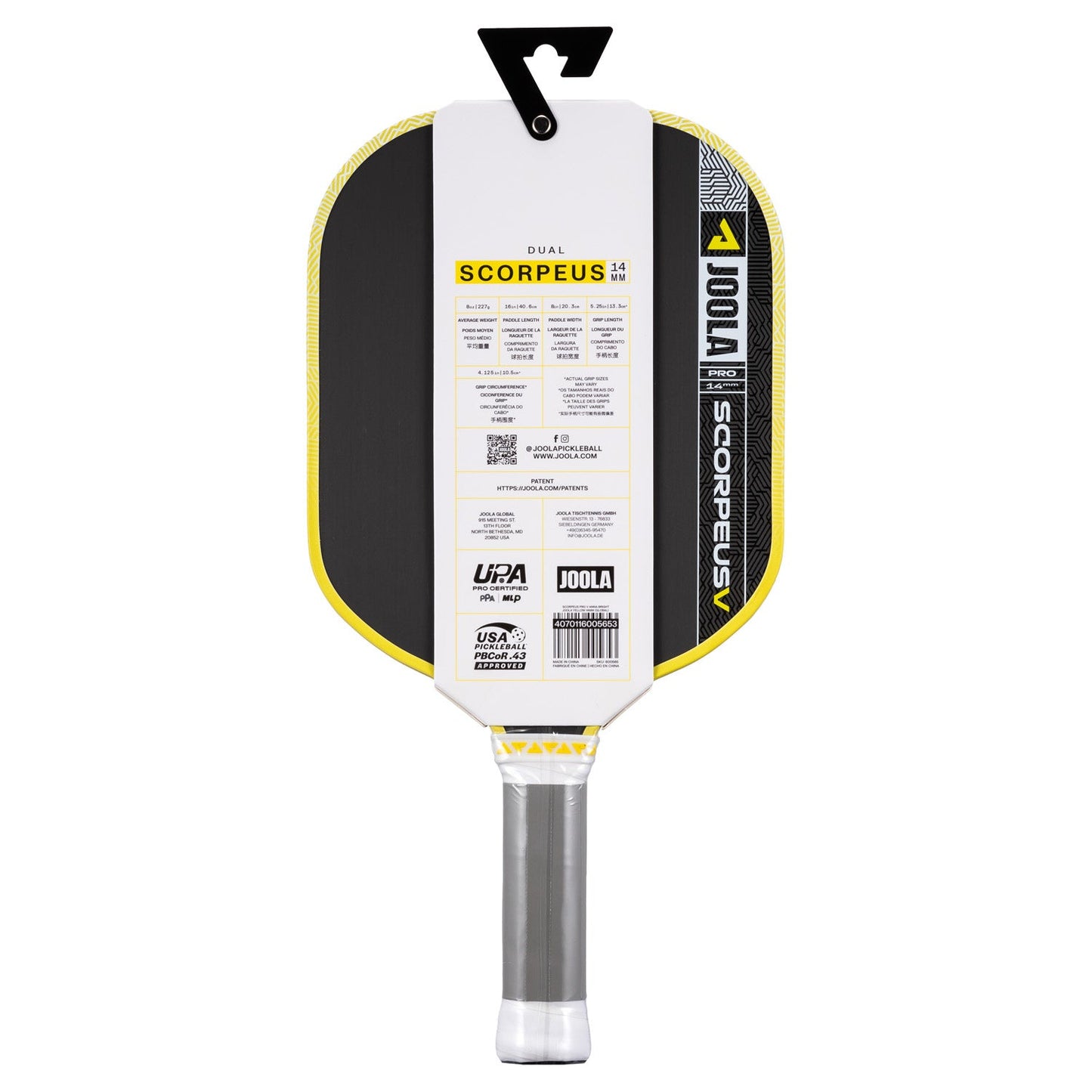 JOOLA Scorpeus Pro V Anna Bright 14mm Paddle
