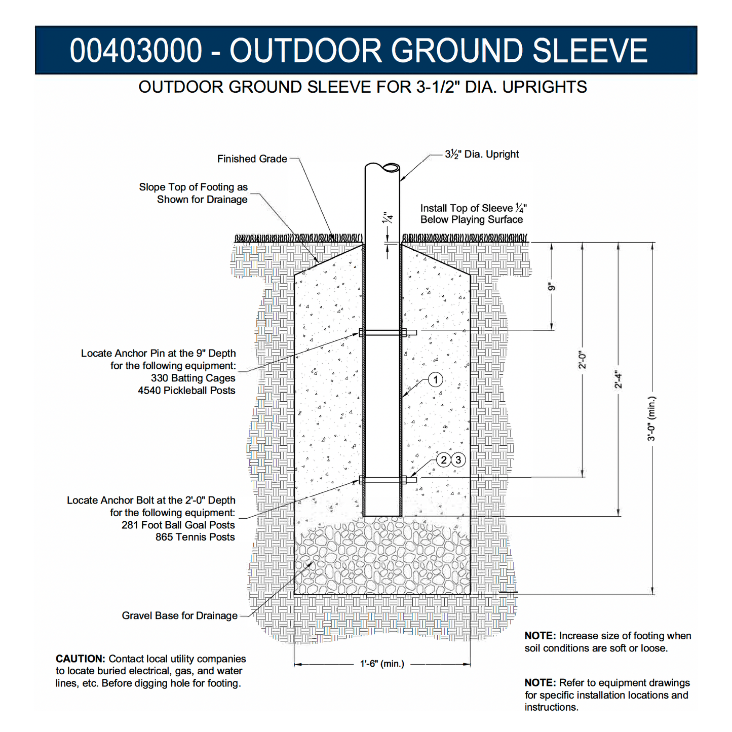Porter 3-1/2" Dia. Outdoor Ground Sleeve 00403000