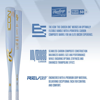 2026 Rawlings Icon The Chosen One (-3) BBCOR Baseball Bat: RBB6IONE3 (DEMO)