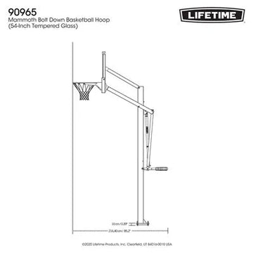 Lifetime Mammoth Bolt Down Basketball Hoop (54-Inch Tempered Glass)