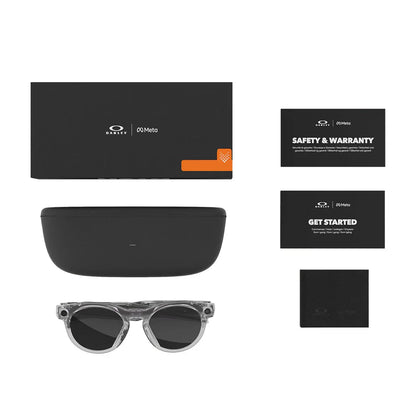 Oakley Meta HSTN Glasses: Transitions Grey / Transitions Lenses, Clear Frame