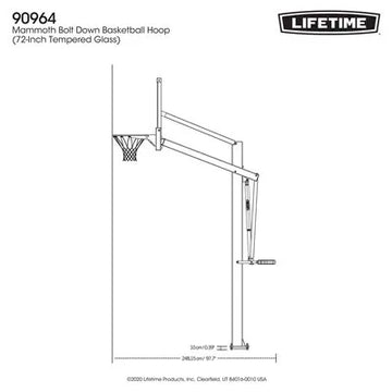 Lifetime Mammoth Bolt Down Basketball Hoop (72-Inch Tempered Glass)