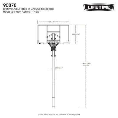 Lifetime Adjustable In-Ground Basketball Hoop (54-Inch Acrylic)