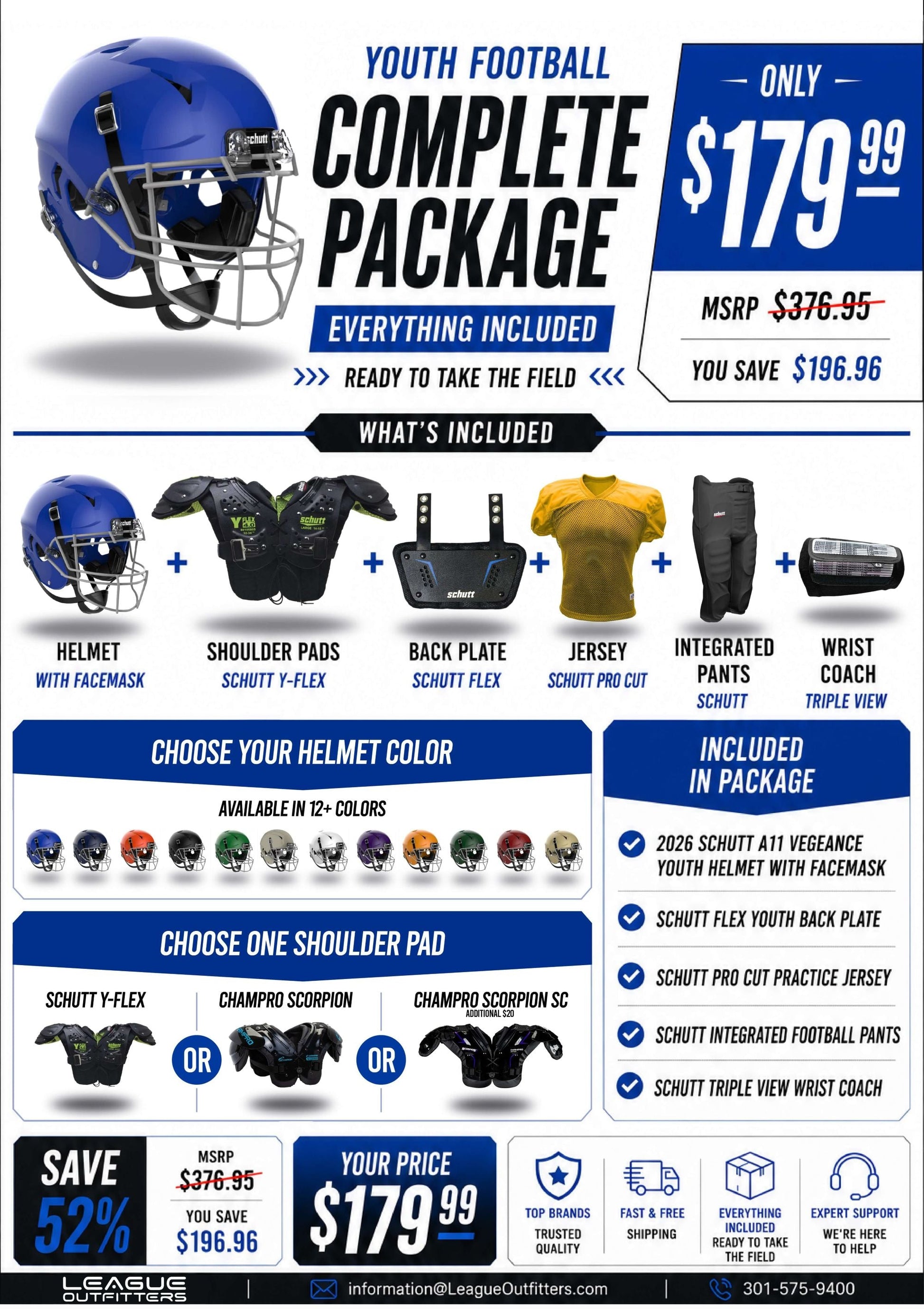 Schutt Youth Football Complete Package