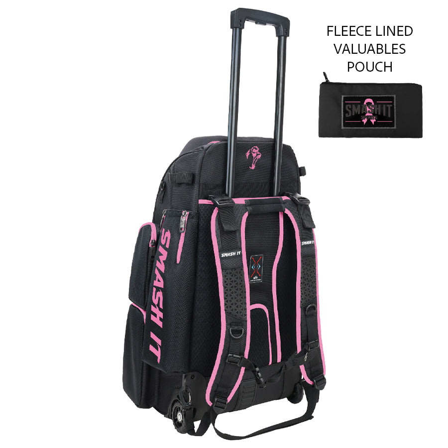 Smash Ops Lil’ Guerrilla Hybrid Roller/Bat Pack Bag - Pink Cancer Awareness