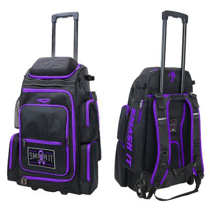 Smash Ops Lil’ Guerrilla Hybrid Roller/Bat Pack Bag - Purple Cancer Awareness