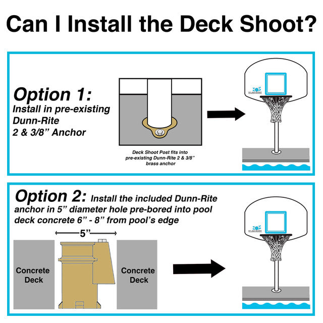 Dunn Rite Deck Shoot Combo Deck-Mounted Pool Basketball & Volleyball Set - White