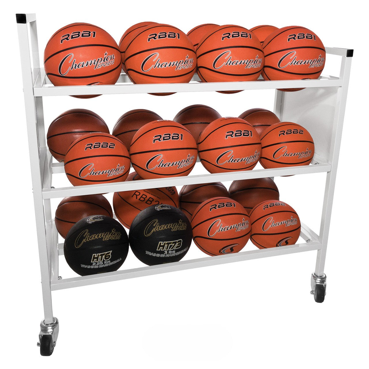 Champion Sports 24 Ball Double Wide Ball Cart