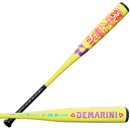 DeMarini Adult 2026 Solar Yellow Voodoo One -3 BBCOR Baseball Bat
