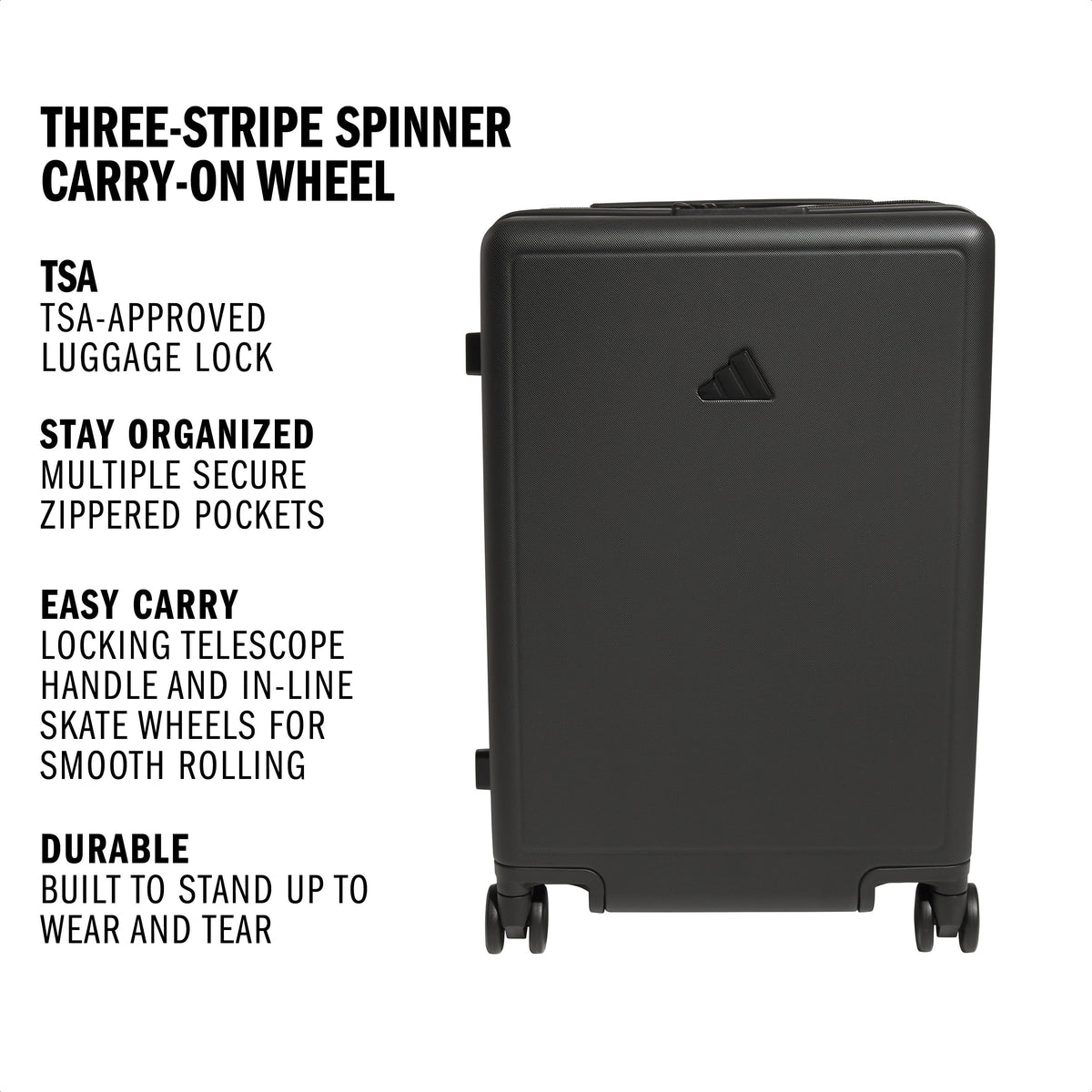 adidas Three-Stripe Spinner Carry-On Wheel Bag