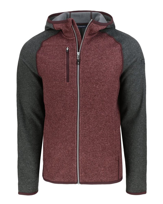 Cutter & Buck Men's Mainsail Sweater-Knit Full Zip Hooded Jacket