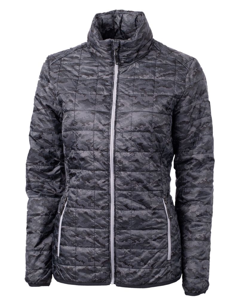 Cutter & Buck Women's Rainier Recycled Insulated Printed Puffer Full Zip Jacket