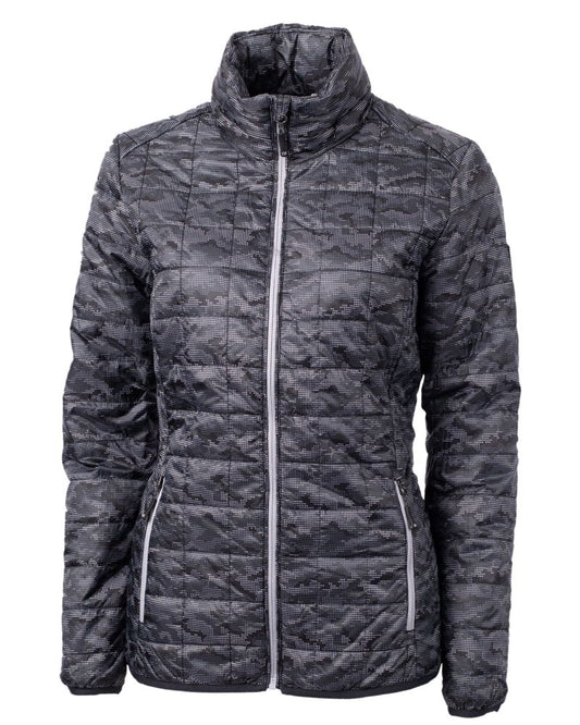 Cutter & Buck Women's Rainier Recycled Insulated Printed Puffer Full Zip Jacket