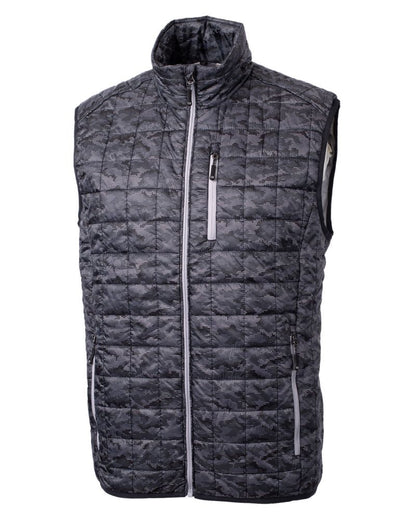 Cutter & Buck Men's Rainier Recycled Insulated Printed Puffer Full Zip Vest