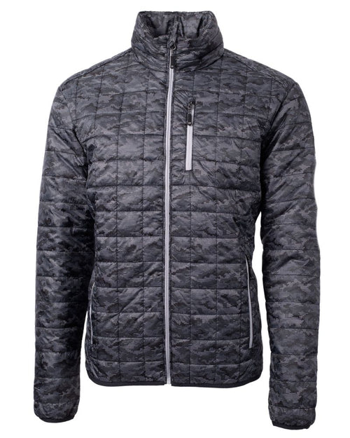 Cutter & Buck Men's Rainier Recycled Insulated Printed Puffer Full Zip Jacket