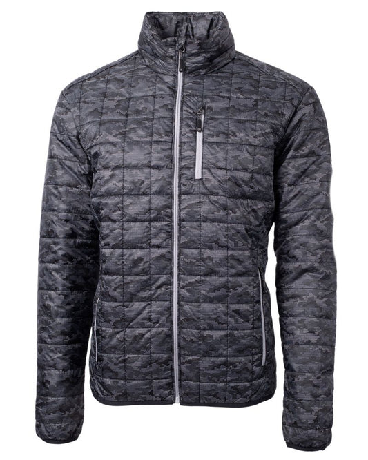 Cutter & Buck Men's Rainier Recycled Insulated Printed Puffer Full Zip Jacket