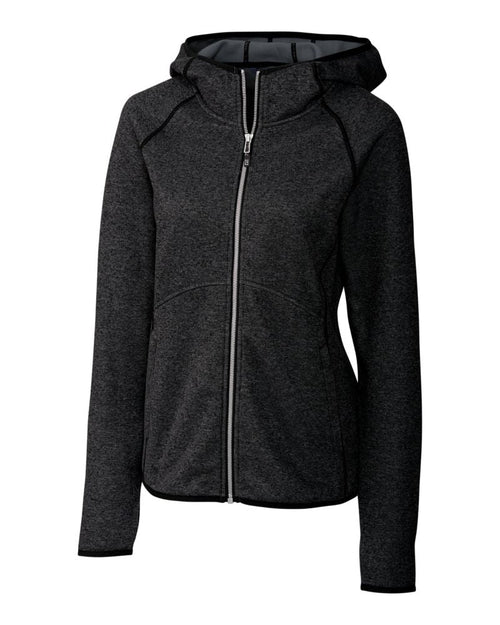 Cutter & Buck Women's Mainsail Sweater-Knit Full Zip Hooded Jacket