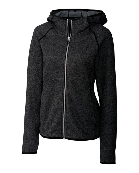 Cutter & Buck Women's Mainsail Sweater-Knit Full Zip Hooded Jacket