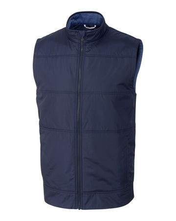 Cutter & Buck Men's Stealth Recycled Hybrid Quilted Windbreaker Vest