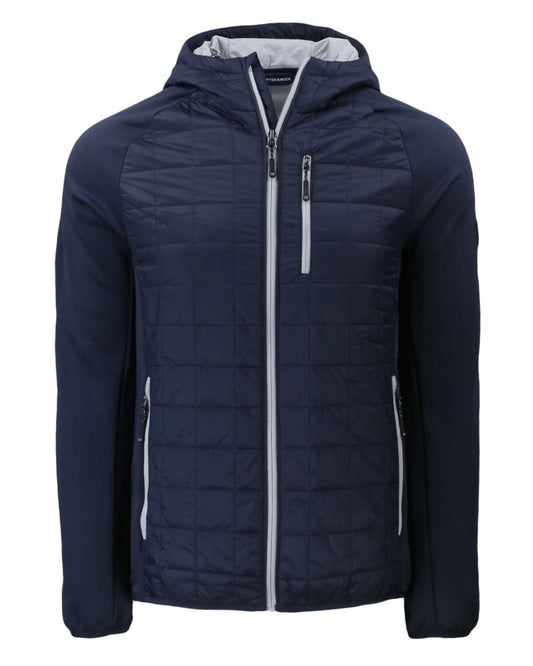 Cutter & Buck Men's Rainier Recycled Insulated Hybrid Puffer Full Zip Jacket