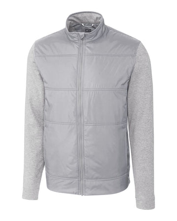 Cutter & Buck Men's Stealth Recycled Hybrid Quilted Windbreaker Jacket