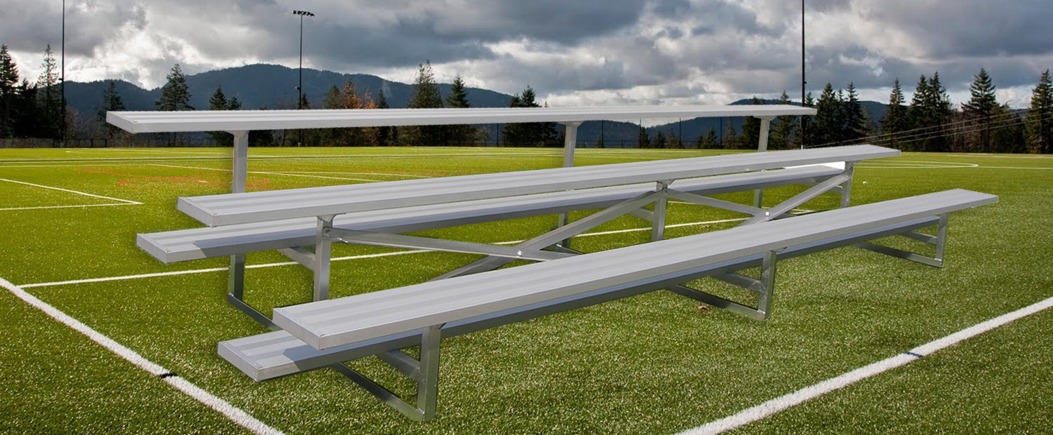 Gared 3-Row Fixed Spectator Stationary Bleacher without Aisle
