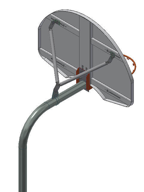Gared 3.5" Gooseneck Post with Rear Mount Plate & Brace Kit