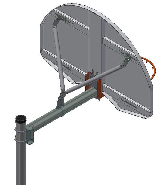Gared 3.5" Straight Post with system with Rear Mount 3' extension and brace kit