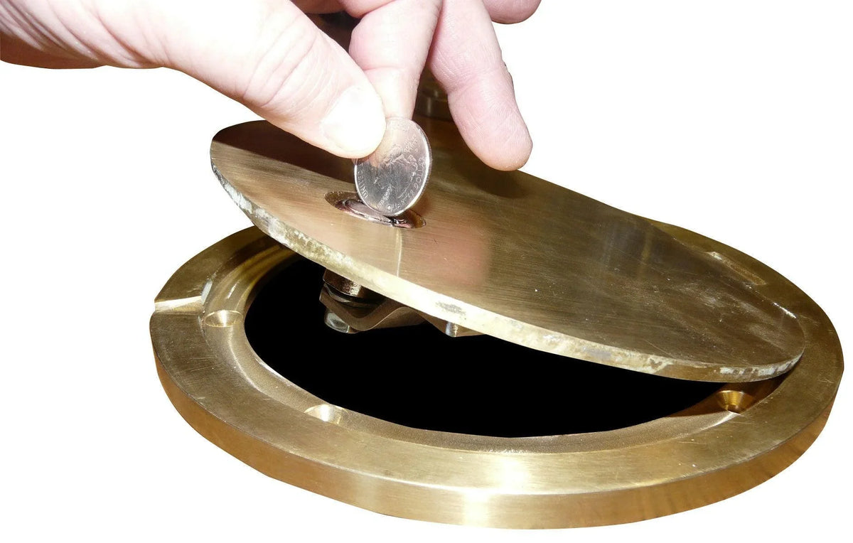 Bison Volleyball Floating Floor Socket with Lockable Brass Hinged Cover Plate