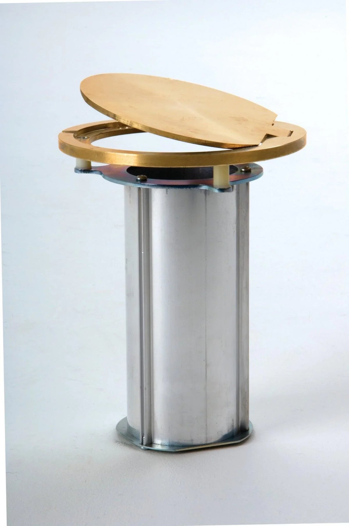 Bison Volleyball Floating Floor Socket with Hinged Brass Floor Plate
