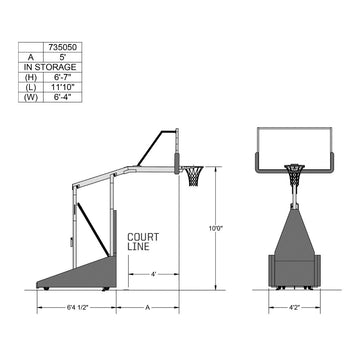 Porter Basketball 735 Competition Portable Backstop
