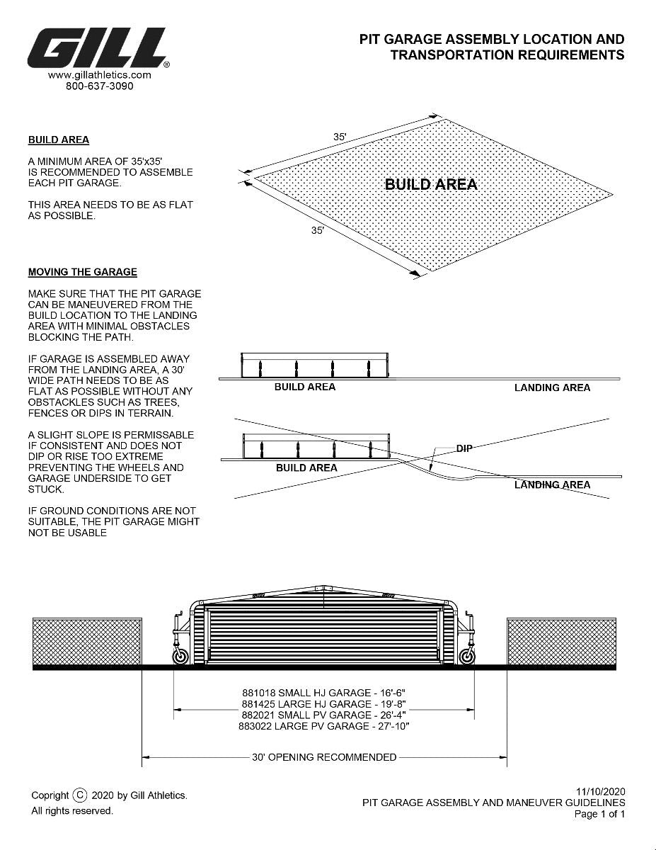 Gill Athletics Track & Field Pit Garages