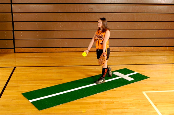 Trigon Sports Baseball Softball Pitching Mat with Power Stride Line