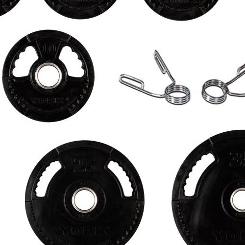 York Barbell G-2 Rubber Olympic Plate Set