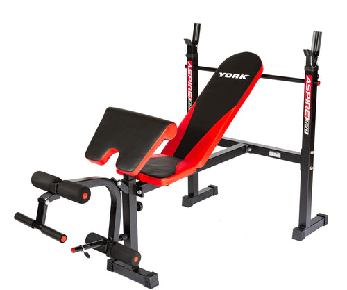York Barbell Aspire 320 Multi Purpose Flat to Incline Bench with Arm/Leg Curl