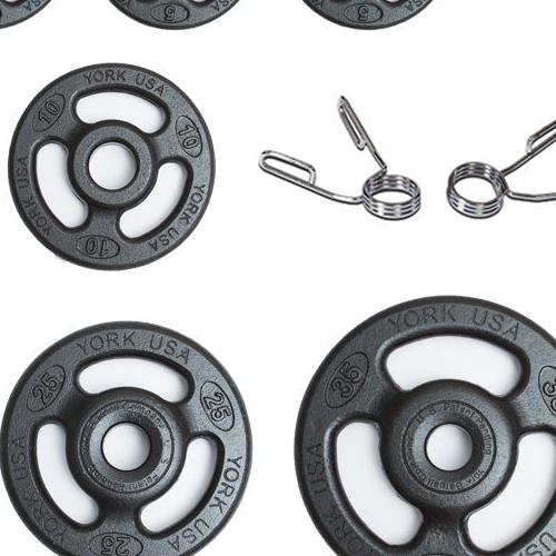 York Barbell Iso-Grip Steel Olympic Plate Set