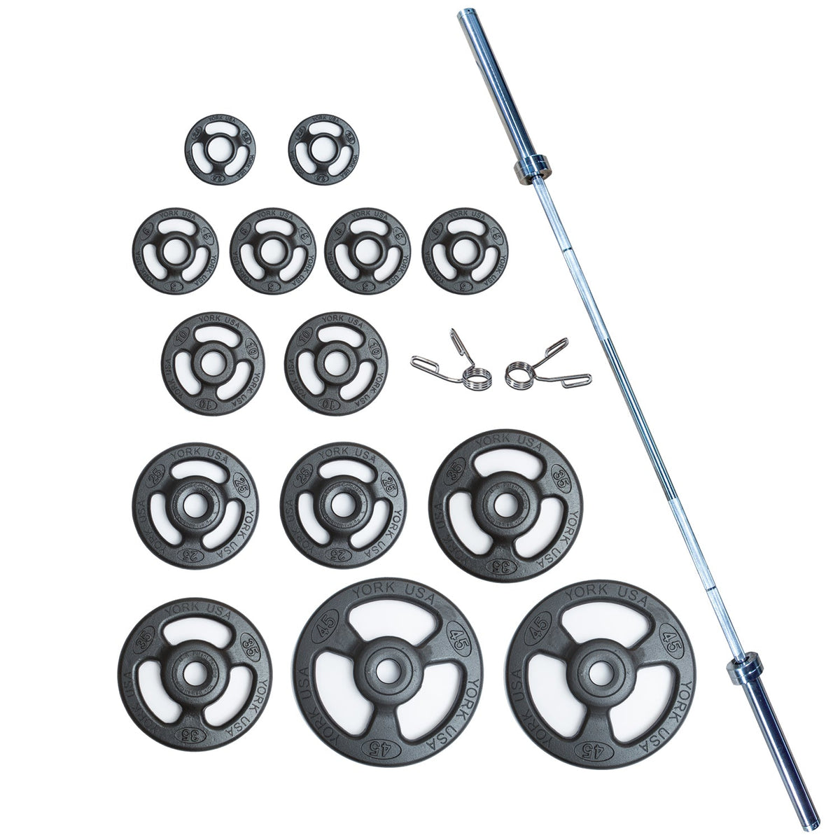 York Barbell Iso-Grip Steel Olympic Plate Set-1