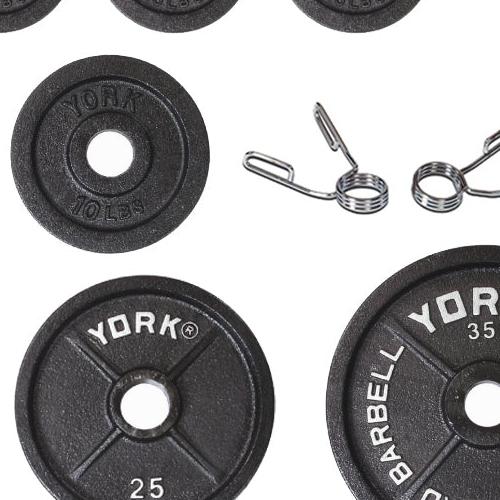 York Barbell Legacy Cast Iron Precision Milled Olympic Plate Set (300lb)